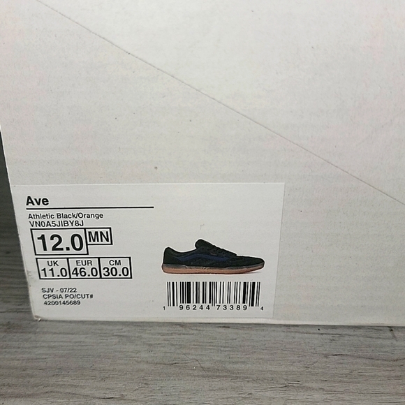 VANS ATHLETIC AVE PRO BLACK ORANGE - Picture 6 of 7